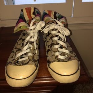 Coach Signature rollover high-top sneakers
